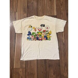 Super Mario T-Shirt Mens L White Vintage 2000s Nintendo Y2K Retro (SEE PICS!)